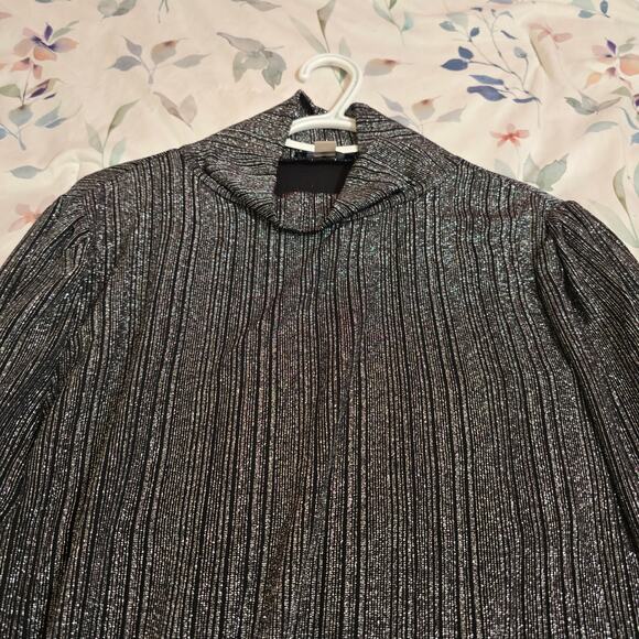Tommy Hilfiger Cowl Neck Metallic Shiny Holiday Sweater - Picture 3 of 6